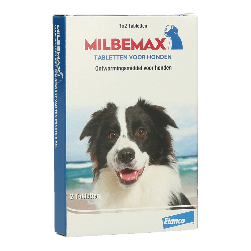 Milbemax tabletten (2 tabletten) Hond Groot (5-75kg)