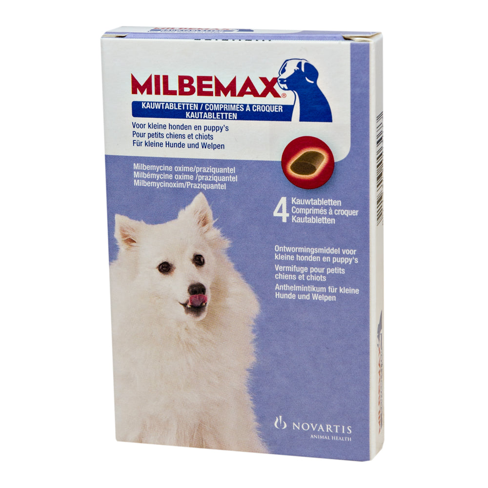 Milbemax Kauwtabletten (4 tabletten) Hond Klein (<5kg)